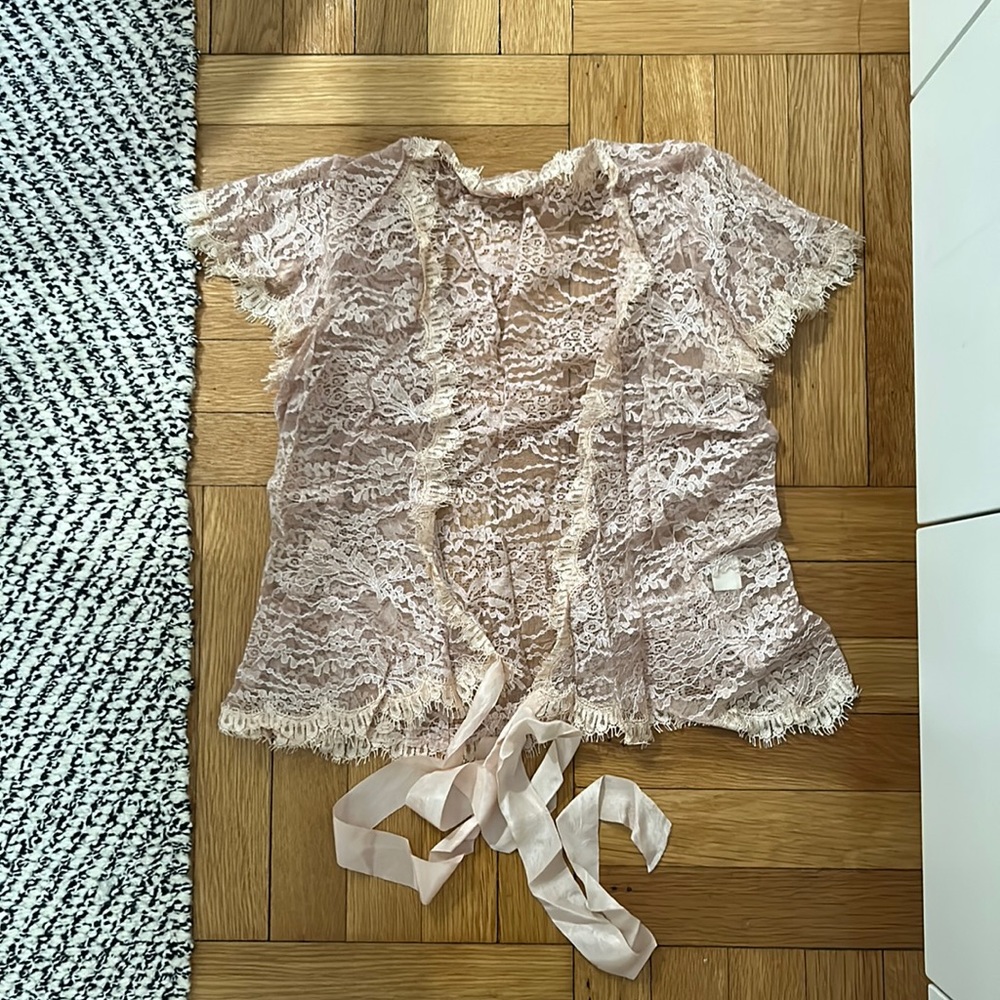 Rebecca Taylor lace cardigan wrap - Blush